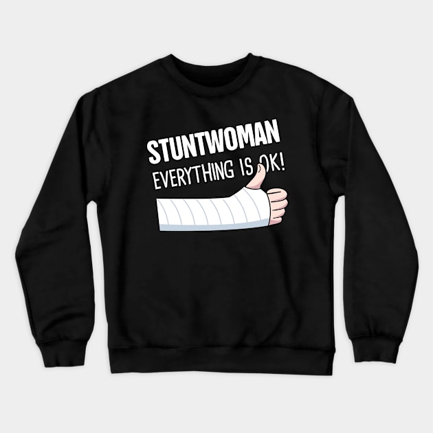 Stuntwoman Fractured Broken Hand Get Well Gift Crewneck Sweatshirt by MeatMan